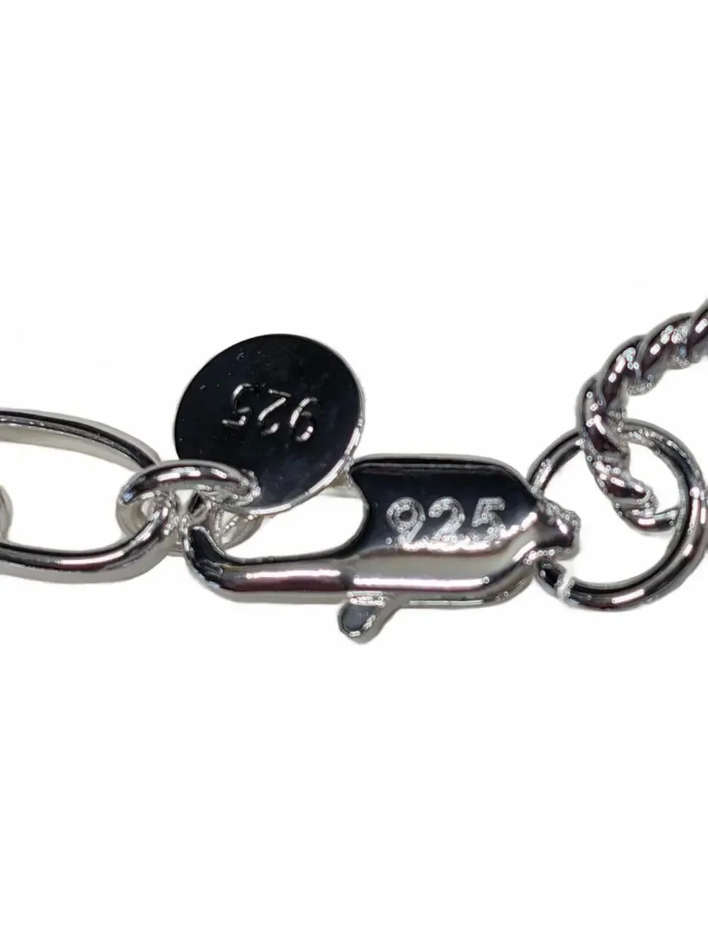 New 925 Sterling Silver Paperclip Chain Bracelet 8.25